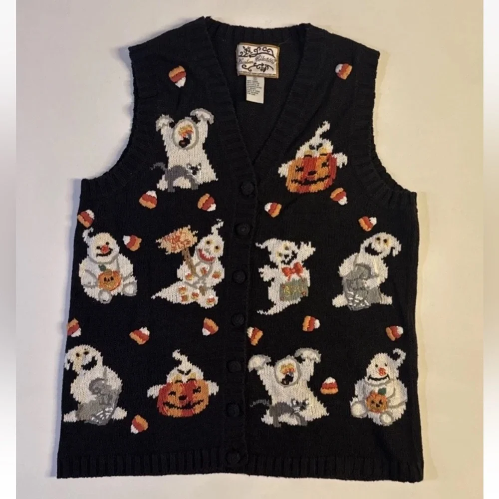 Vintage Heirloom Collectibles Halloween Sweater Vest Women’s Size Small - Picture 2 of 4